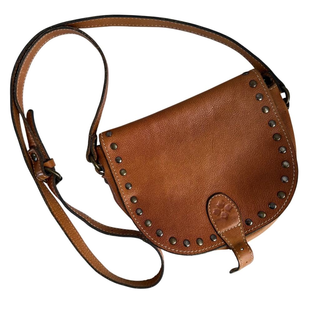 Patricia Nash Genuine Leather Studded Crossbody Bag 9”